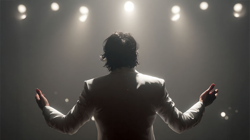 DER ANSAGER EINER STRIPTEASENUMMER GIBT NICHT AUF. Monolog von Bodo Kirchhoff. mit Pascal Weber Regie: Tilman Rademacher 